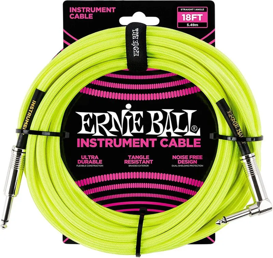 Cable de instrumento Ernie Ball P06085, 5.4m, Neon Yellow
