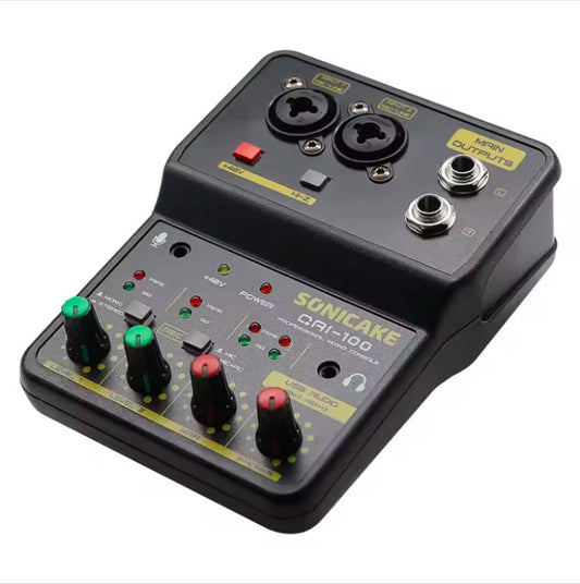 Mini Mezclador de Audio Sonicake QAI-100 - 4 Canales Estéreo